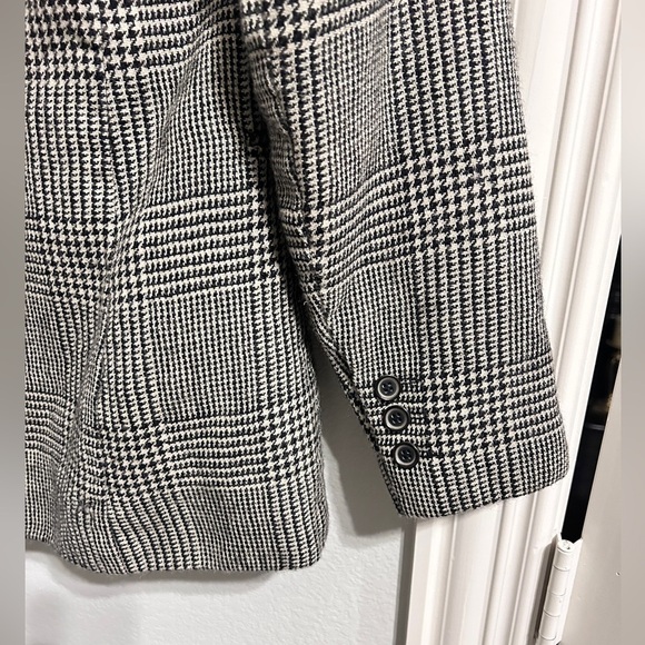 HARVE Bernard 100% wool houndstooth tweedWomen blazer, sz 4, vintage 80s style - Picture 3 of 6